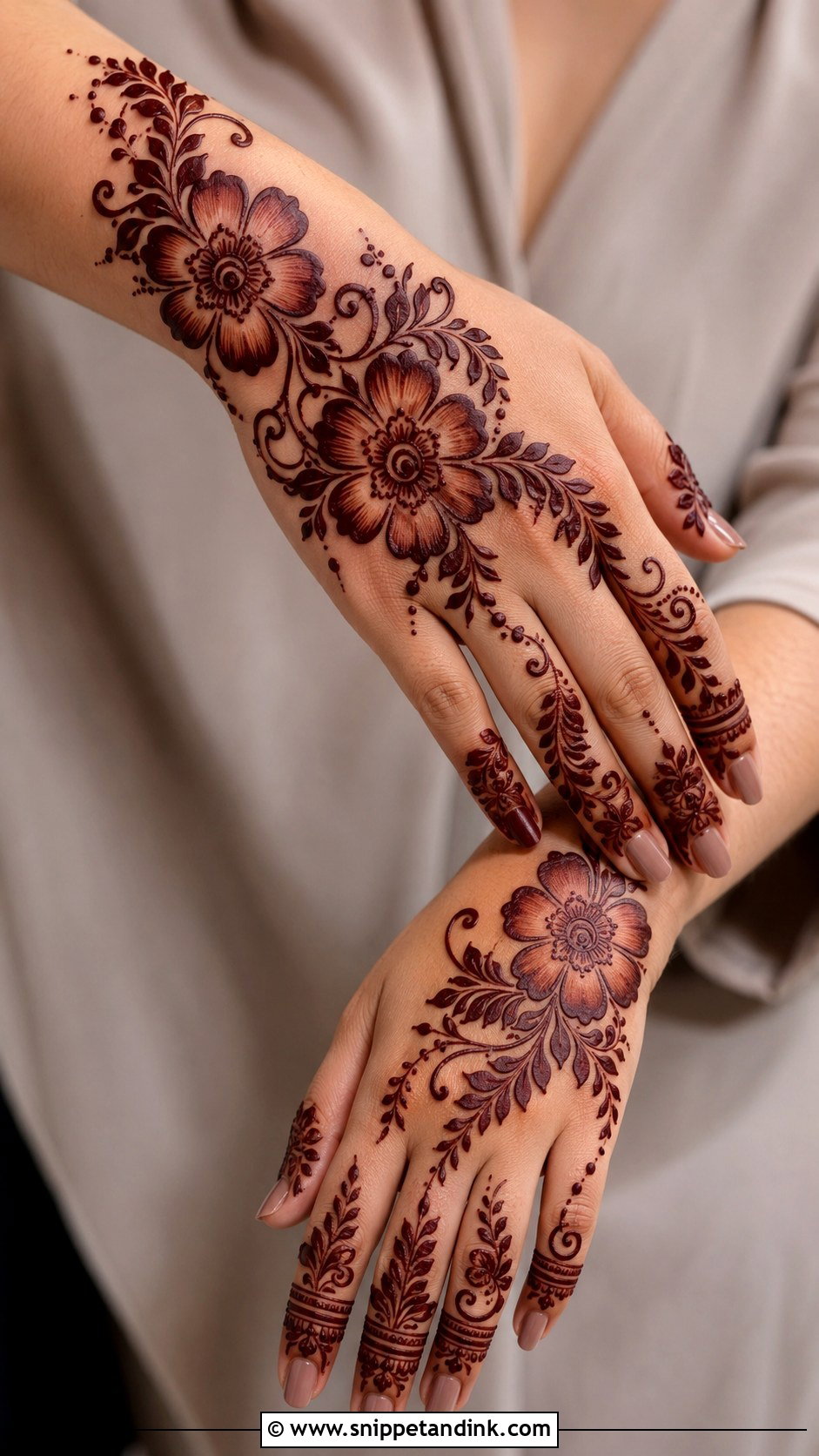 Gulf Flower Mehndi Design - Snippet and Ink - 35 Flower Mehndi Designs