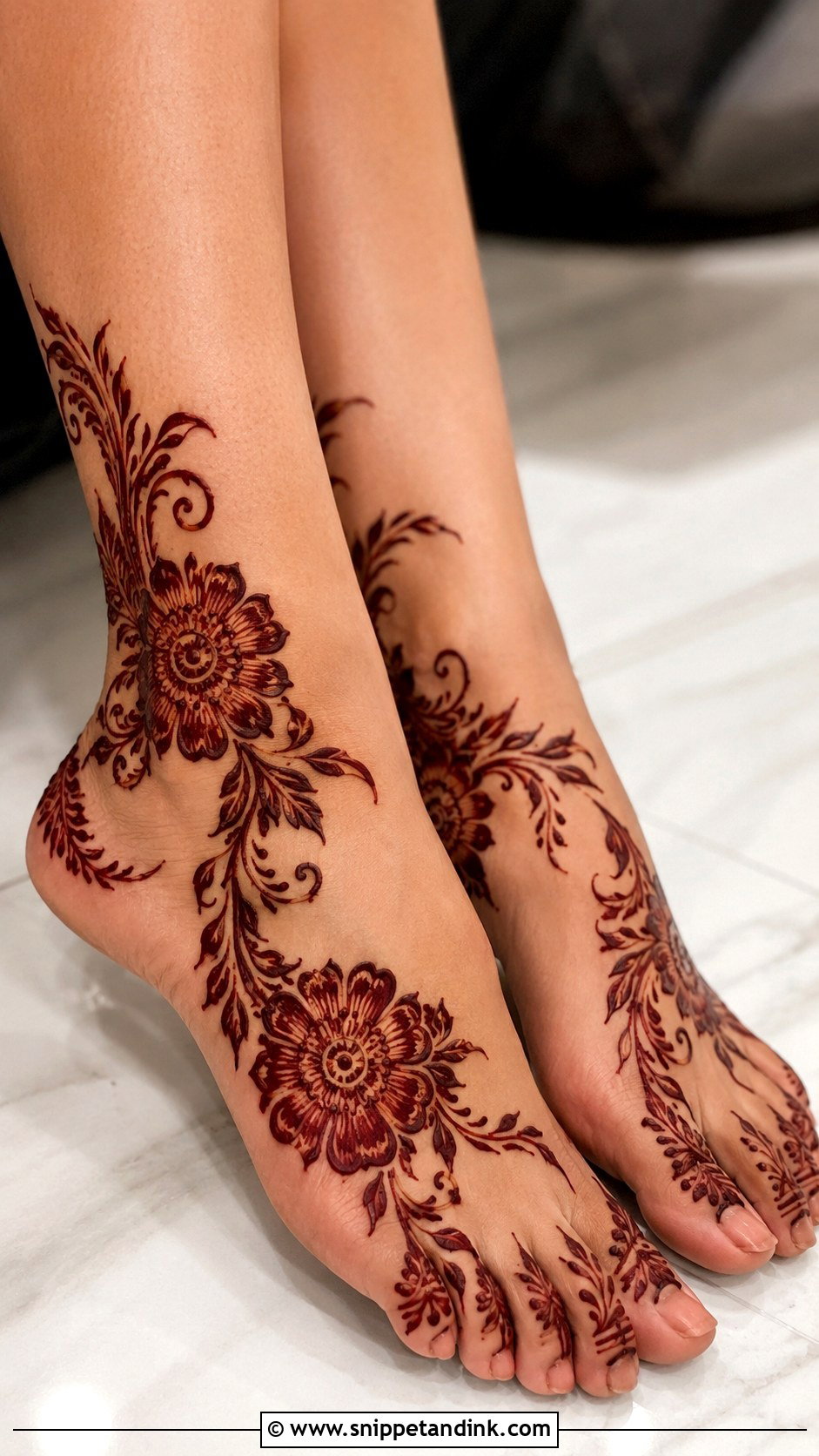 Gulf Foot Mehndi Design - Snippet and Ink - 35 Foot Mehndi Designs