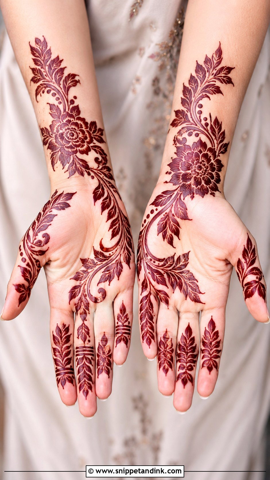 Gulf Front Hand Mehndi Design - Snippet and Ink - 35 Front Mehndi Designs