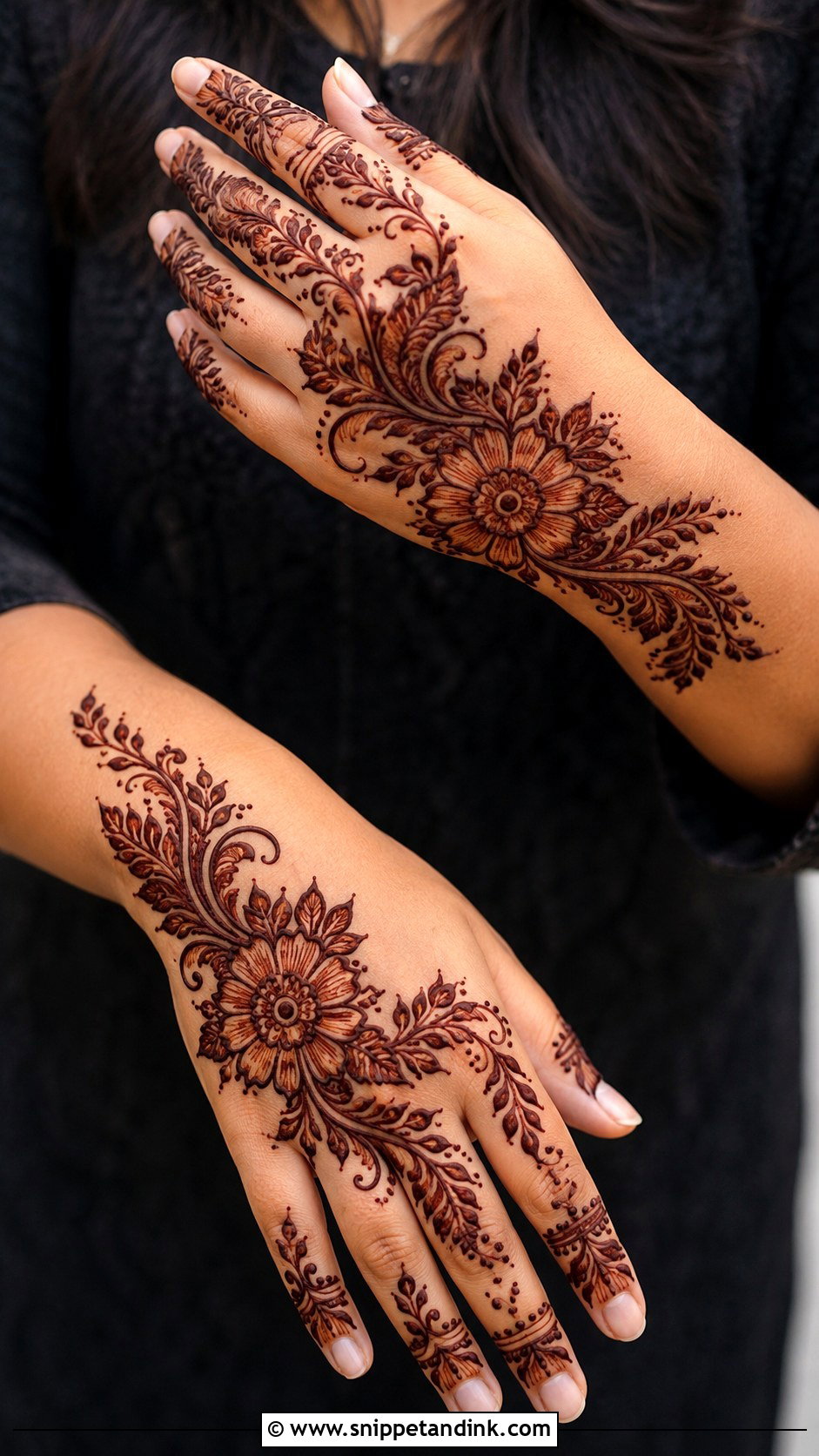 Gulf Front Hand Mehndi Design - Snippet and Ink - 35 Latest Front Hand Mehndi Designs
