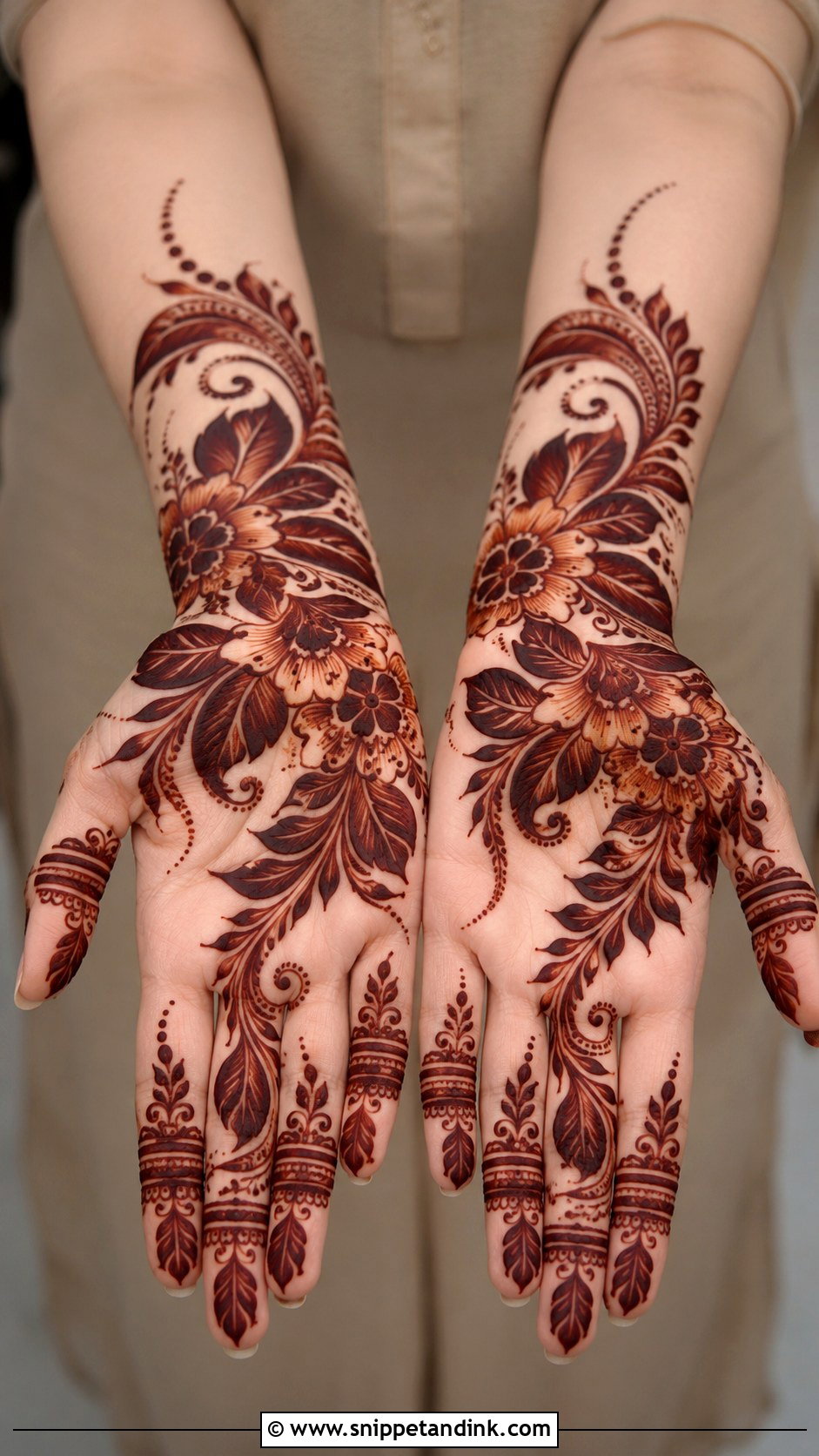 Gulf Front Hand Mehndi Design - Snippet and Ink - 35 Latest Unique Front Hand Mehndi Designs