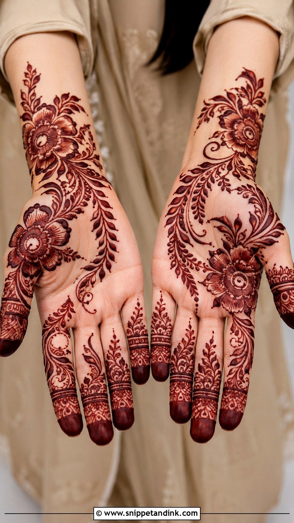 Gulf Front Hand Mehndi Design - Snippet and Ink - 35 Trendy Front Hand Mehndi Designs