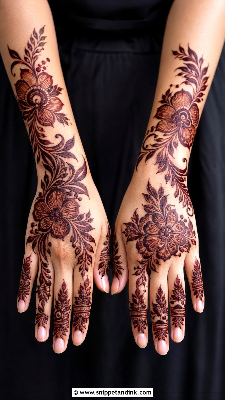 Gulf Full Hand Mehndi Design - Snippet and Ink - 35 Full Hand Mehndi Designs