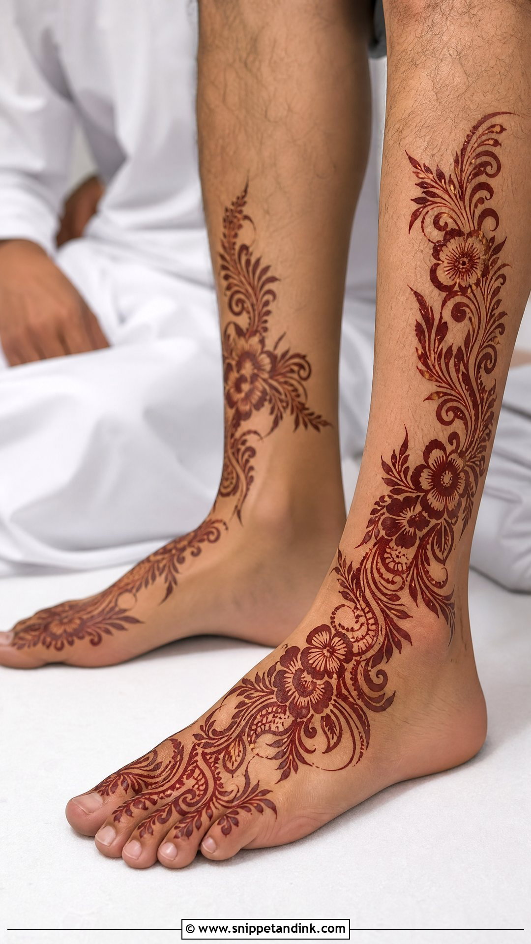 Gulf Groom Leg Mehndi Design - Snippet and Ink - 20 Groom Leg Mehndi Design Ideas