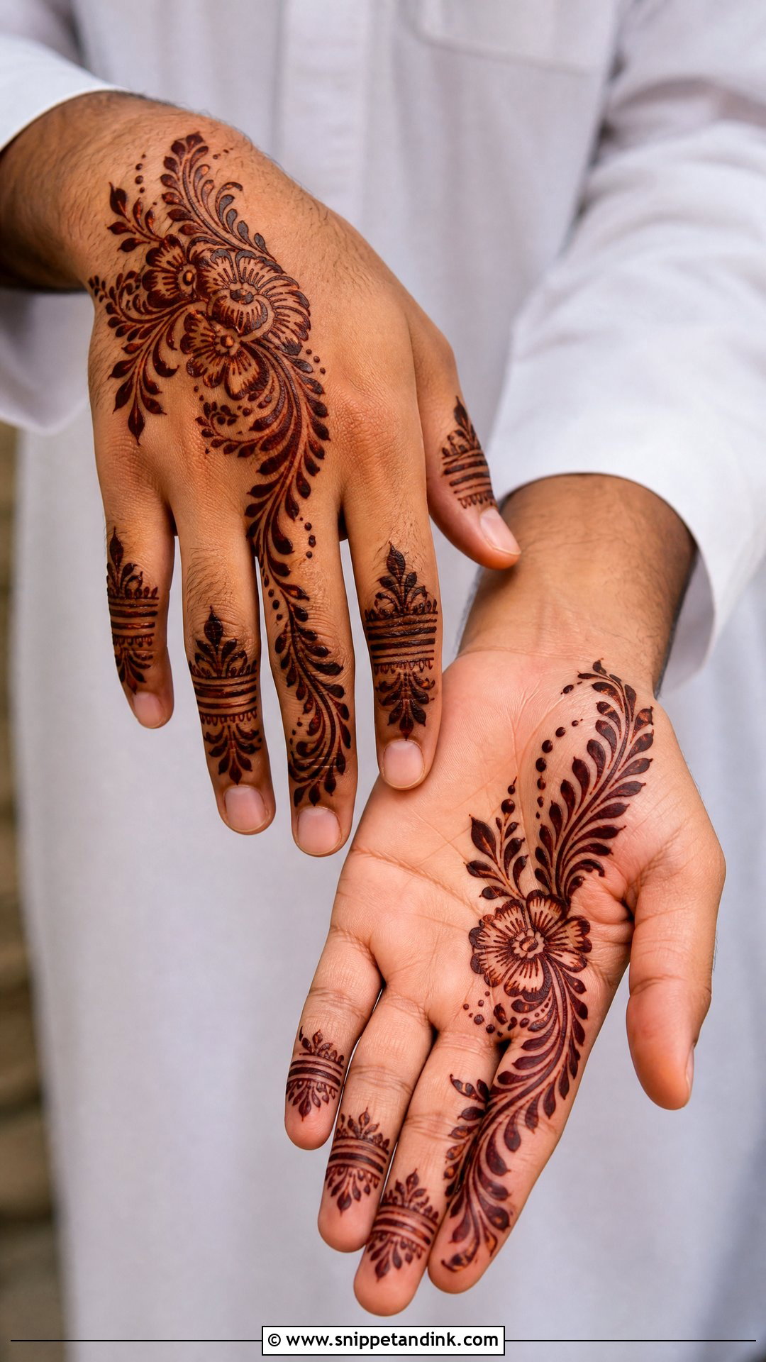 Gulf Groom Mehndi Design - Snippet and Ink - 25 Simple Groom Mehndi Design for Men Ideas