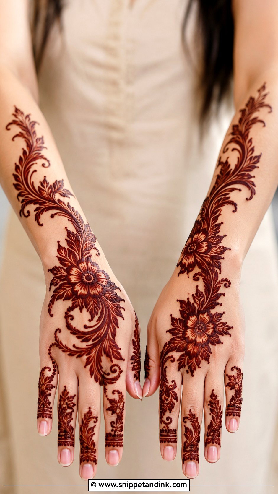 Gulf Half Hand Mehndi Design - Snippet and Ink - 35 Half Hand Mehndi Design Ideas
