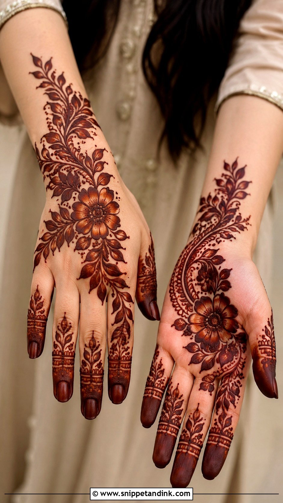 Gulf Khaleeji Hand Mehndi Design - Snippet and Ink - 35 Hand Mehndi Designs