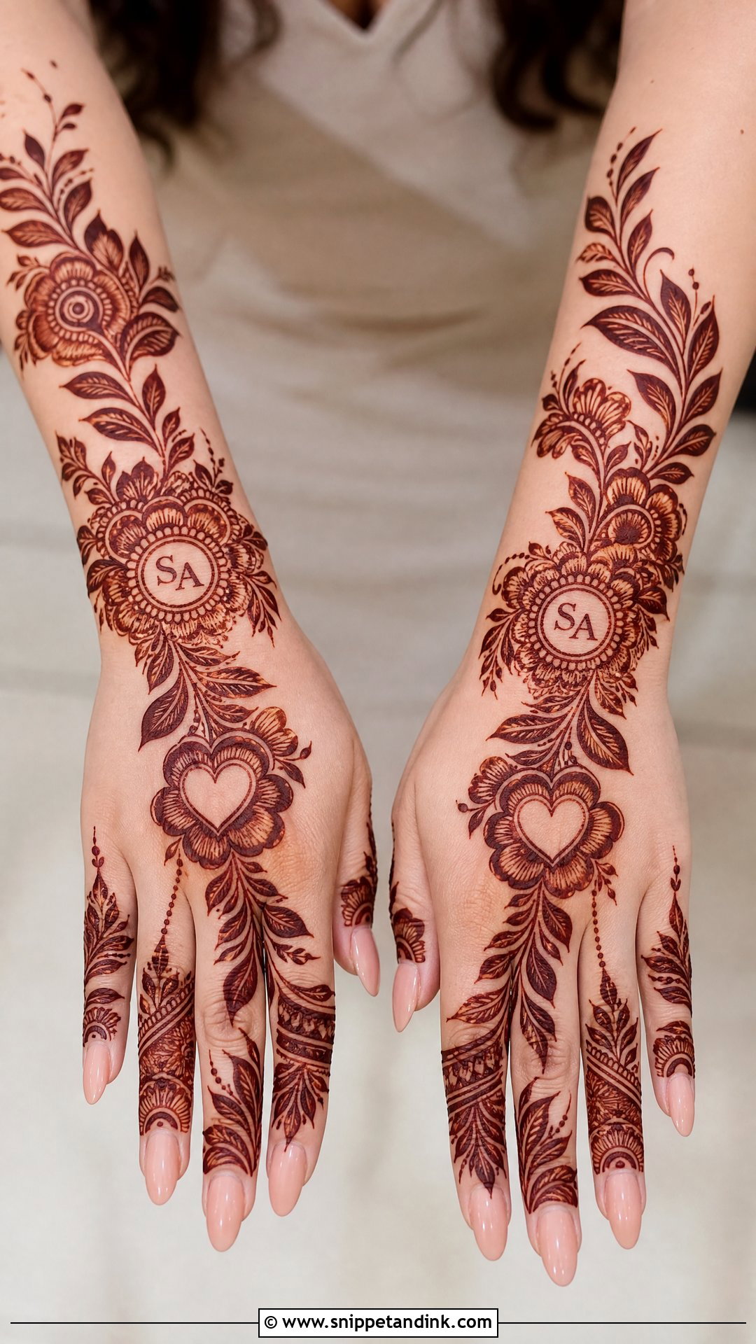 Gulf Love Mehndi Design - Snippet and Ink - 25 Love Mehndi Designs