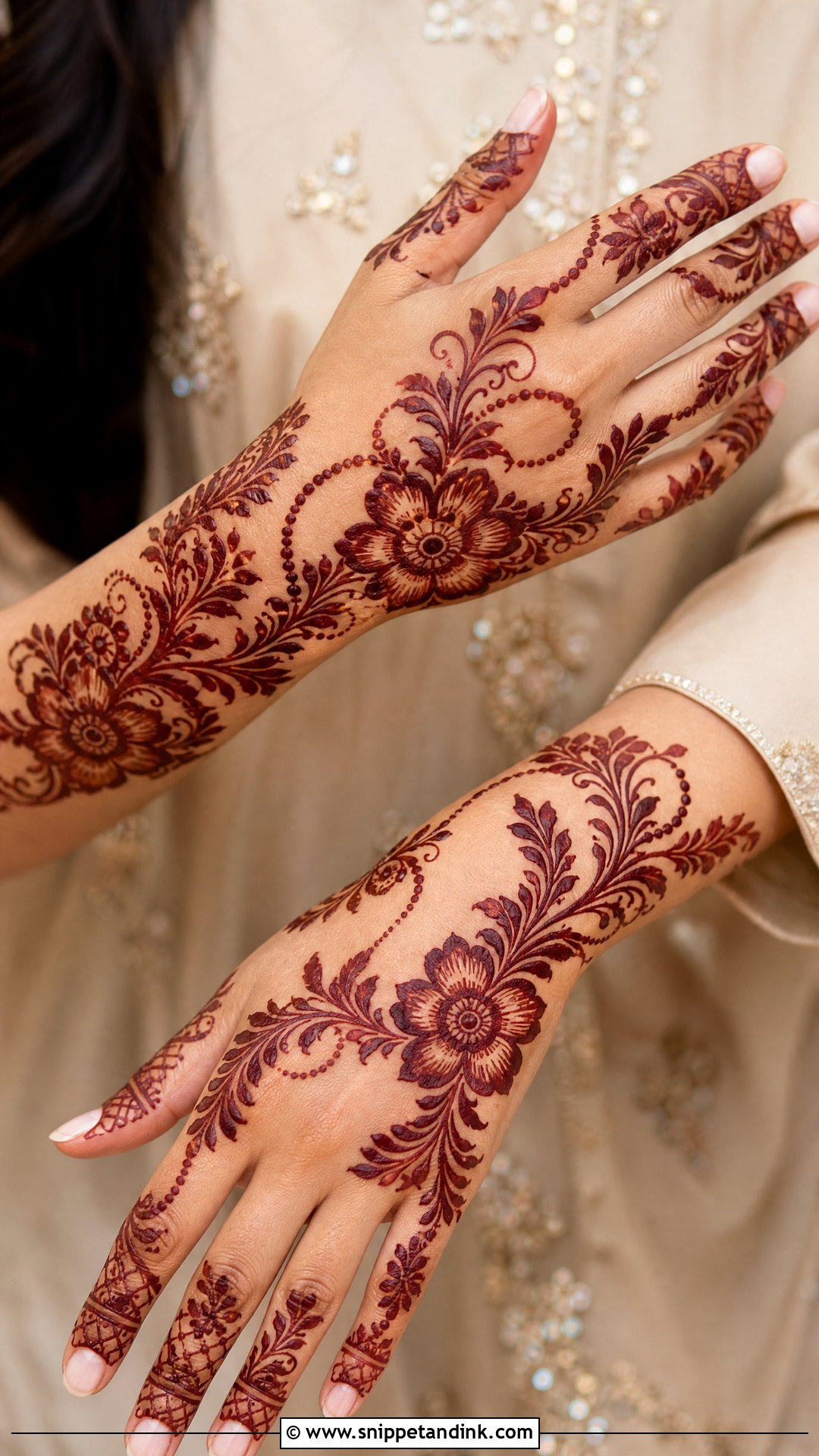 Gulf Nikah Mehndi Design - Snippet and Ink - 25 Nikah Mehndi Designs