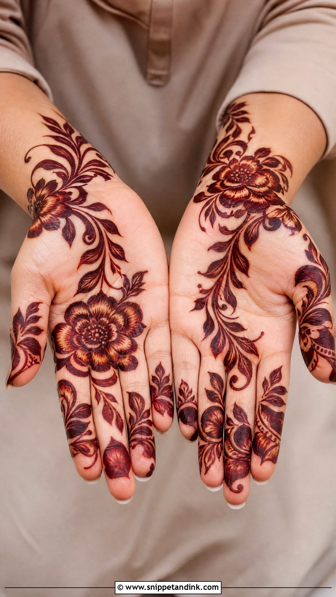 Gulf Palm Mehndi Design - Snippet and Ink - 30 Unique Palms Mehndi Designs