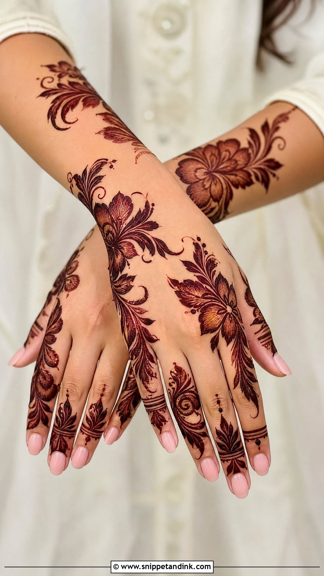 Gulf Upper Hand Mehndi Design - Snippet and Ink - 25 Upper Hand Mehndi Designs