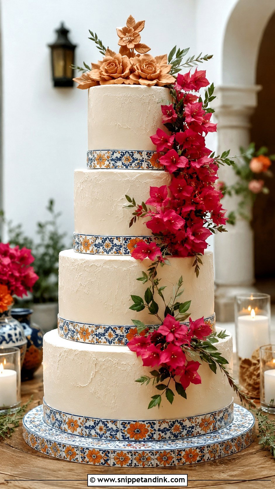 Hacienda Wedding Cake - Snippet and Ink - 20 Mexican Inspired Wedding Cake Ideas