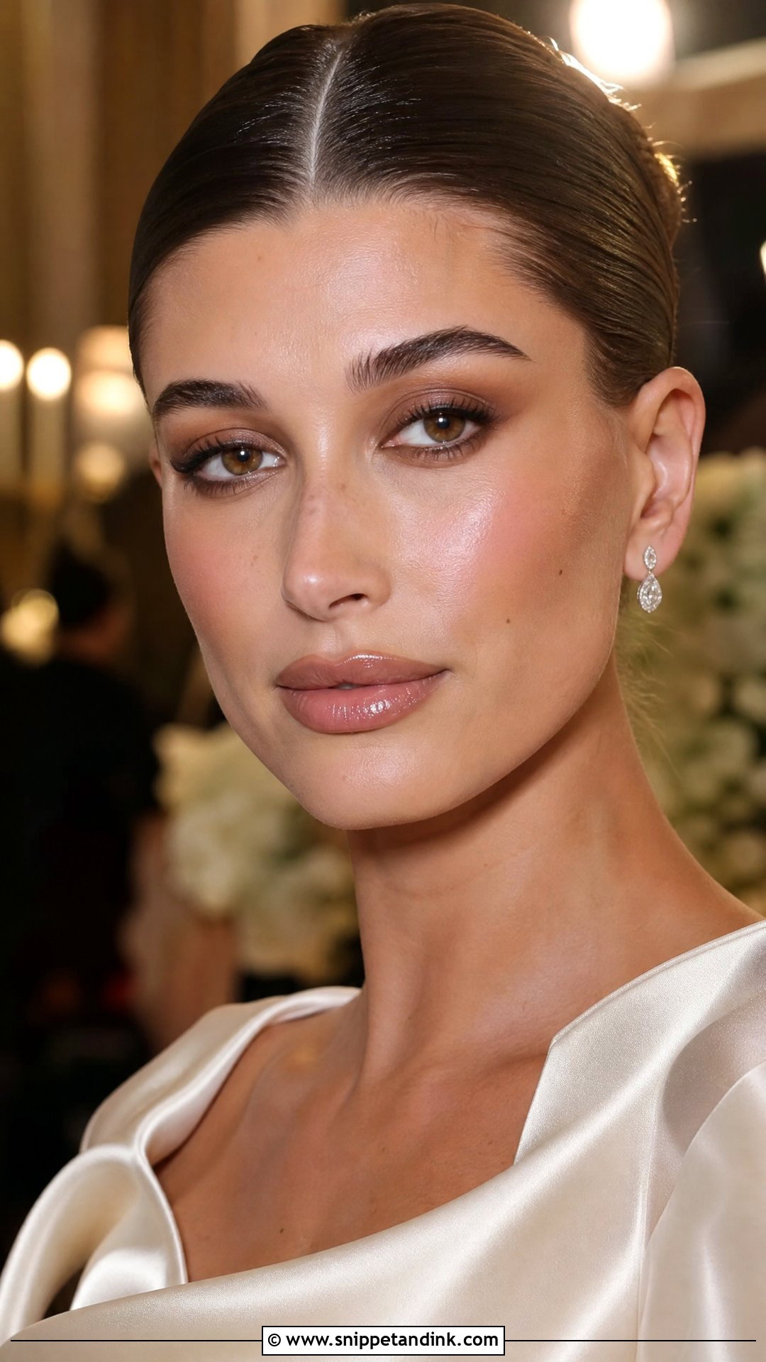 Hailey Bieber Brown Smokey Wedding Makeup - Snippet and Ink - 20 Hailey Bieber Wedding Makeup Ideas