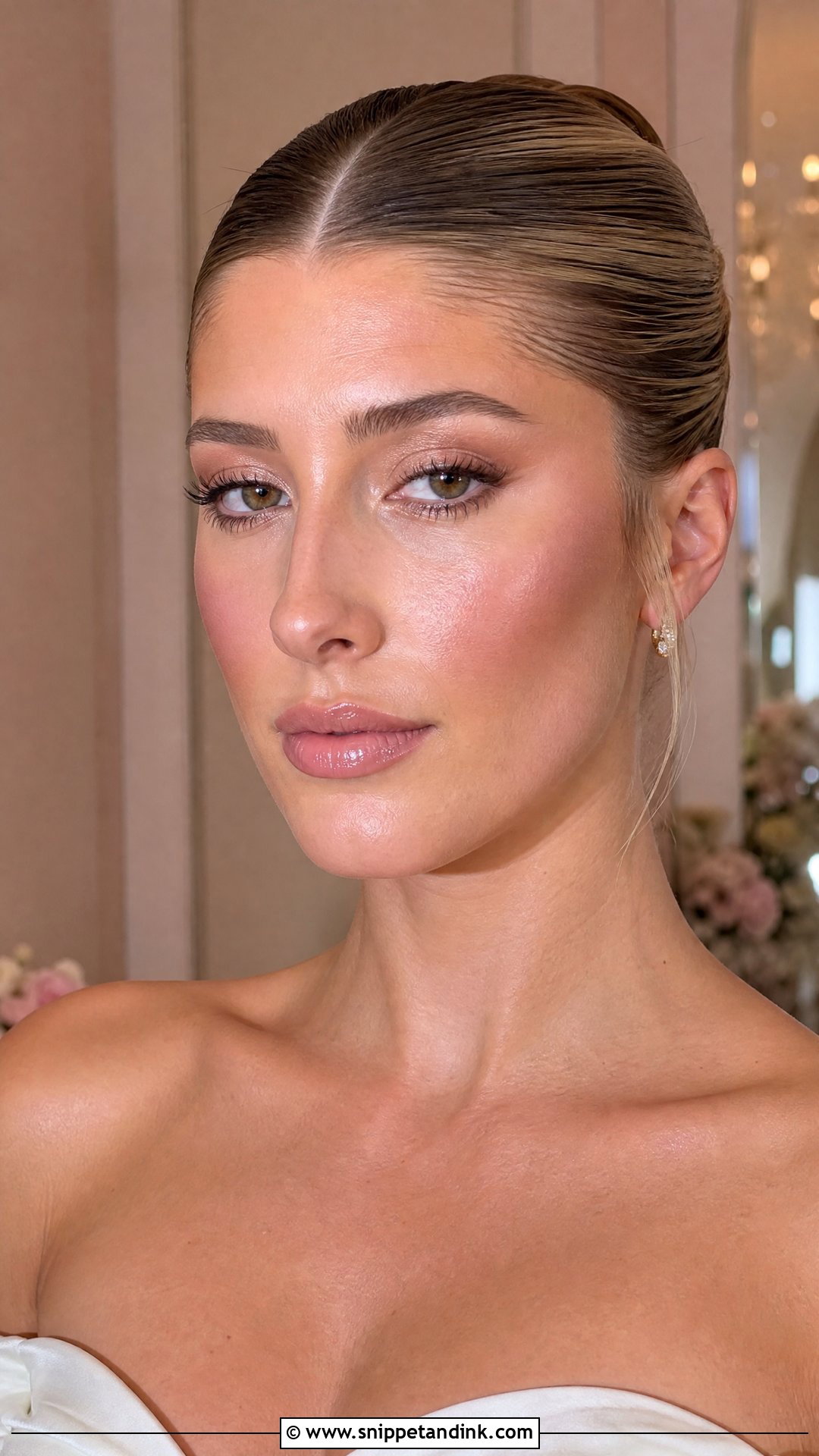 Hailey Bieber Dewy Bridal Makeup - Snippet and Ink - 20 Hailey Bieber Wedding Makeup Ideas