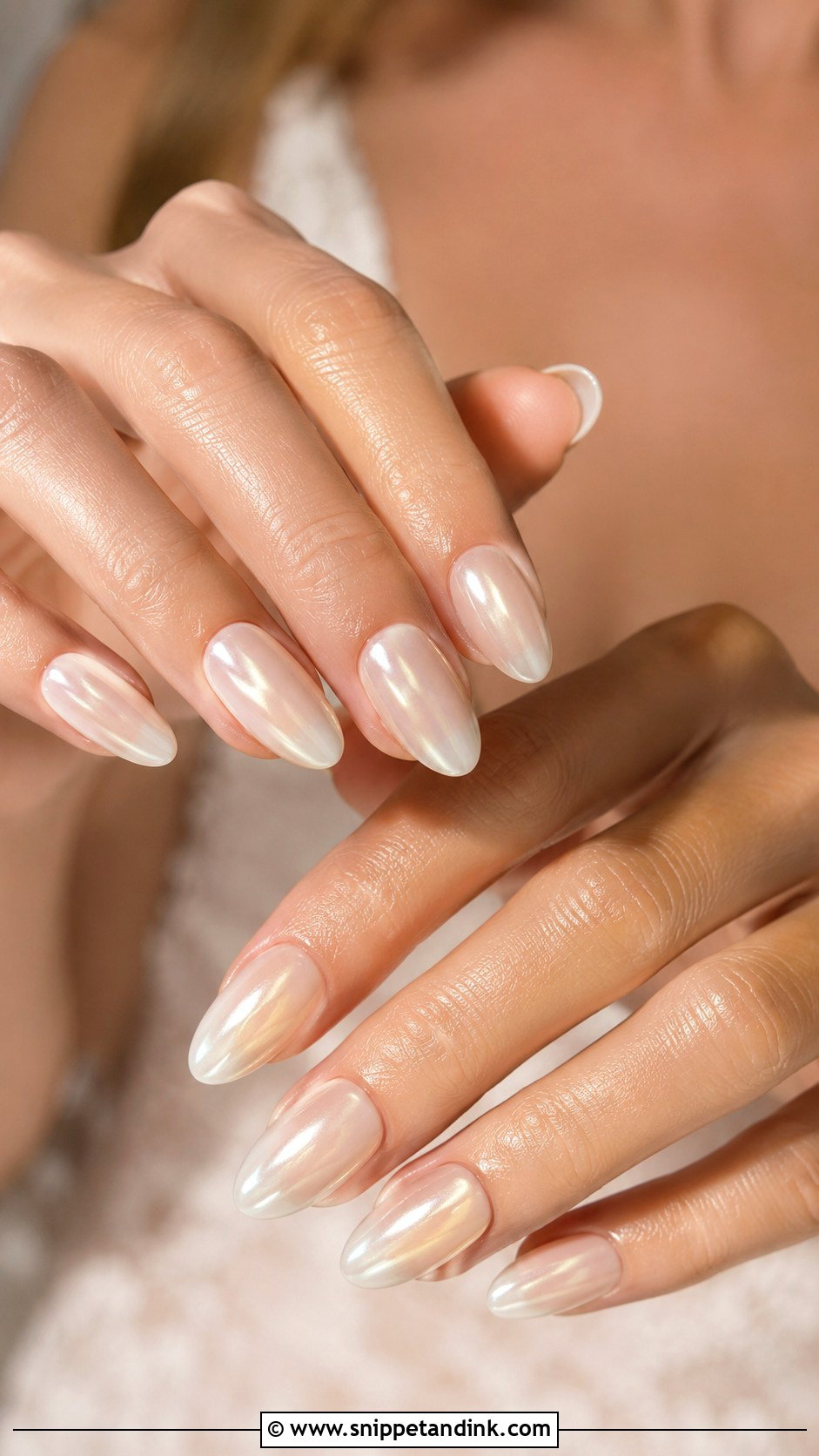 Hailey Bieber Ivory Wedding Nails - Snippet and Ink - 20 Hailey Bieber Wedding Nails