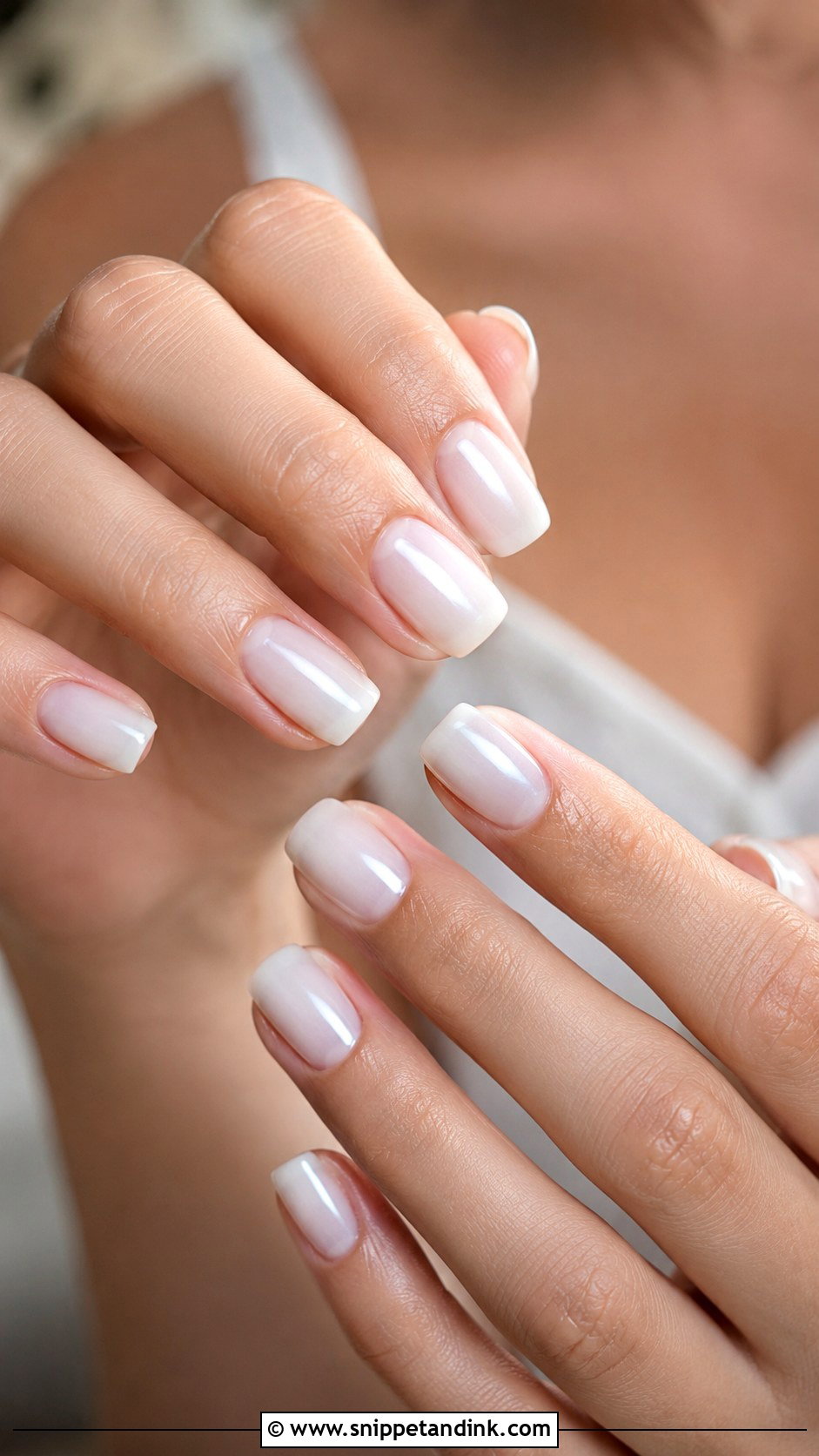 Hailey Bieber Milky White Wedding Nails - Snippet and Ink - 20 Hailey Bieber Wedding Nails