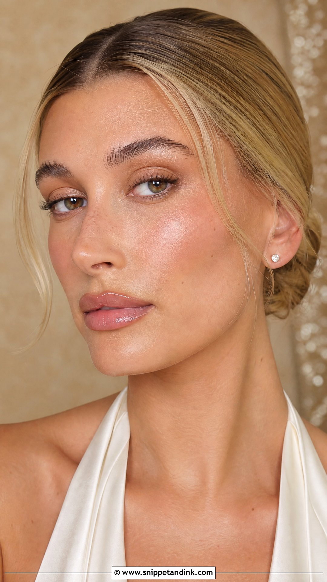 Hailey Bieber Natural Wedding Makeup - Snippet and Ink - 20 Hailey Bieber Wedding Makeup Ideas
