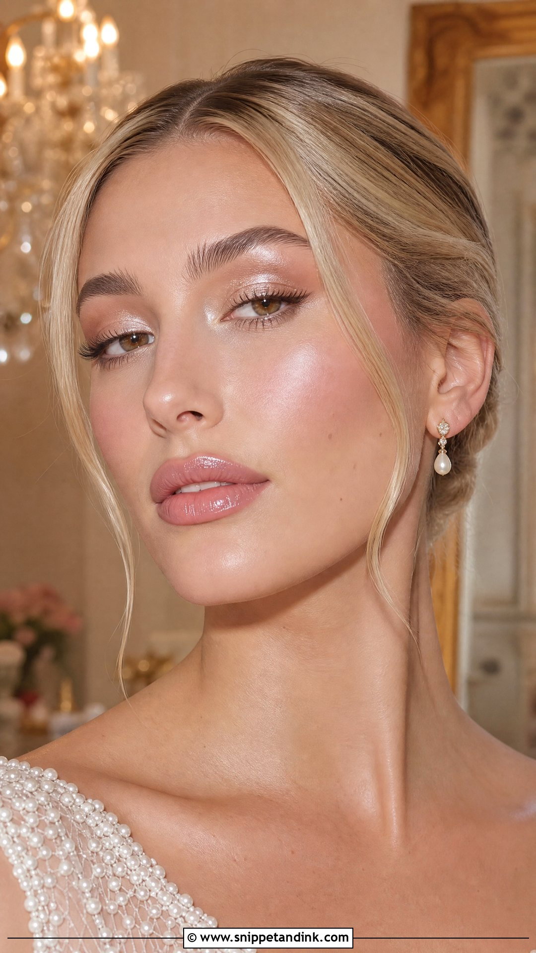 Hailey Bieber Pearl Wedding Makeup - Snippet and Ink - 20 Hailey Bieber Wedding Makeup Ideas
