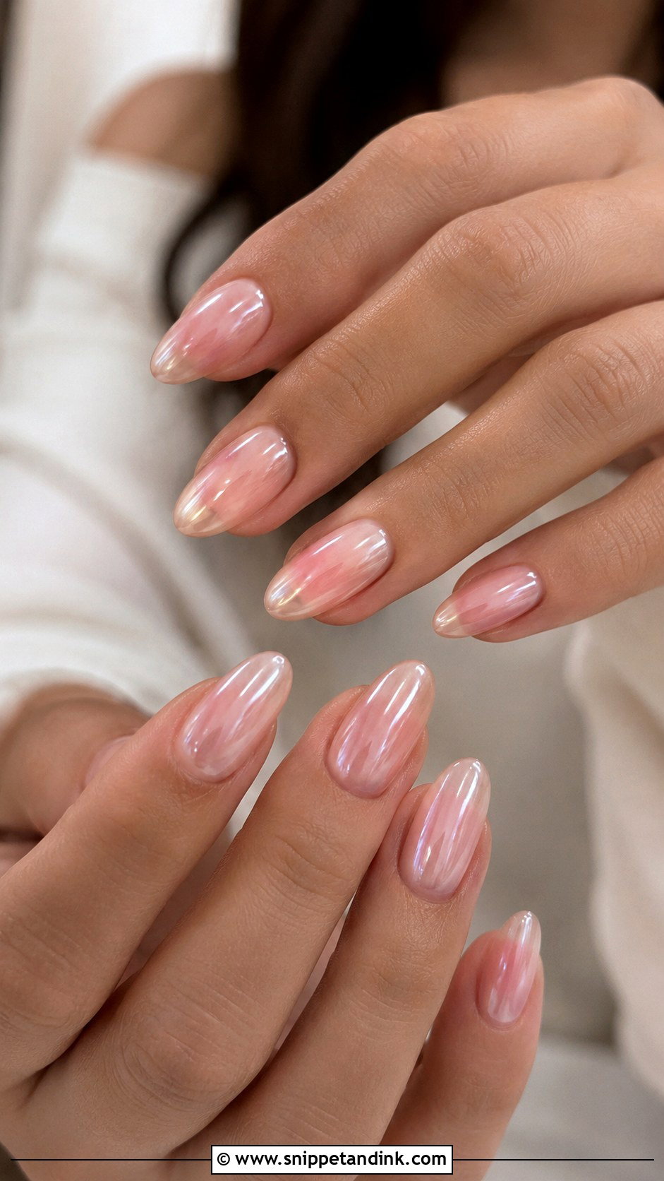 Hailey Bieber Sheer Pink Wedding Nails - Snippet and Ink - 20 Hailey Bieber Wedding Nails