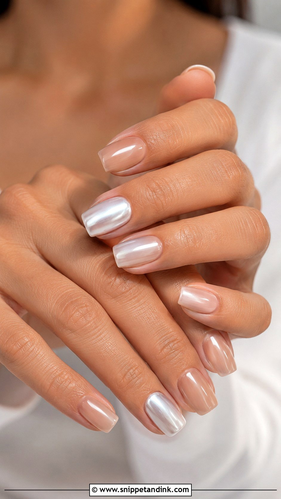 Hailey Bieber Square Wedding Nails - Snippet and Ink - 20 Hailey Bieber Wedding Nails