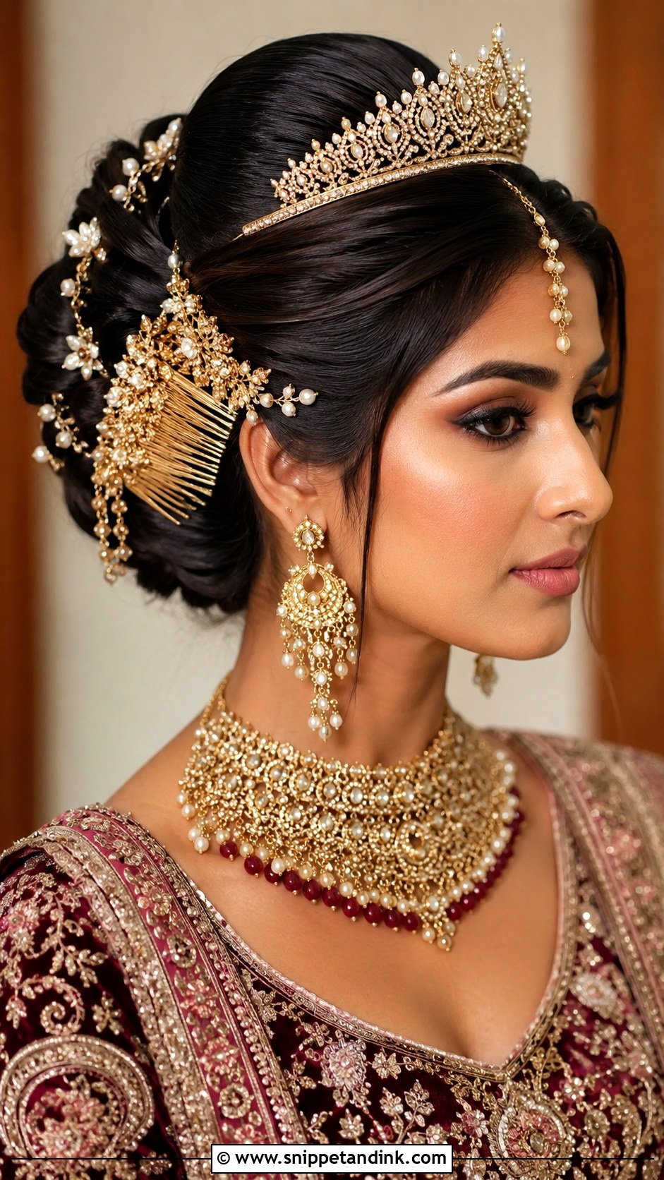 Hair Accessory Statement Updo - Snippet and Ink - 25 Asian Wedding Hairstyles