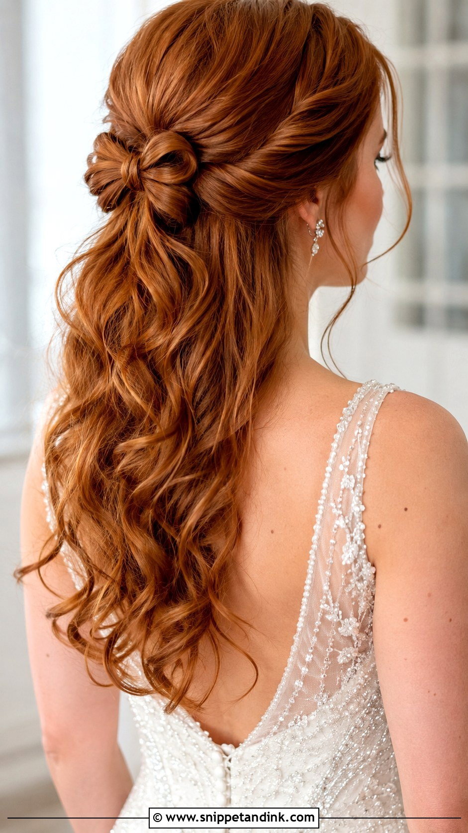 Hair Bow Made From Your Own Hair - Snippet and Ink - 20 Half-Up Half-Down Wedding Hair with Bow Ideas