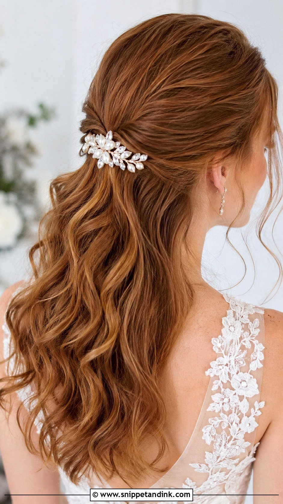 Hair Clip with Pearls and Crystals - Snippet and Ink - 20 Wedding Hair Jewelry Ideas