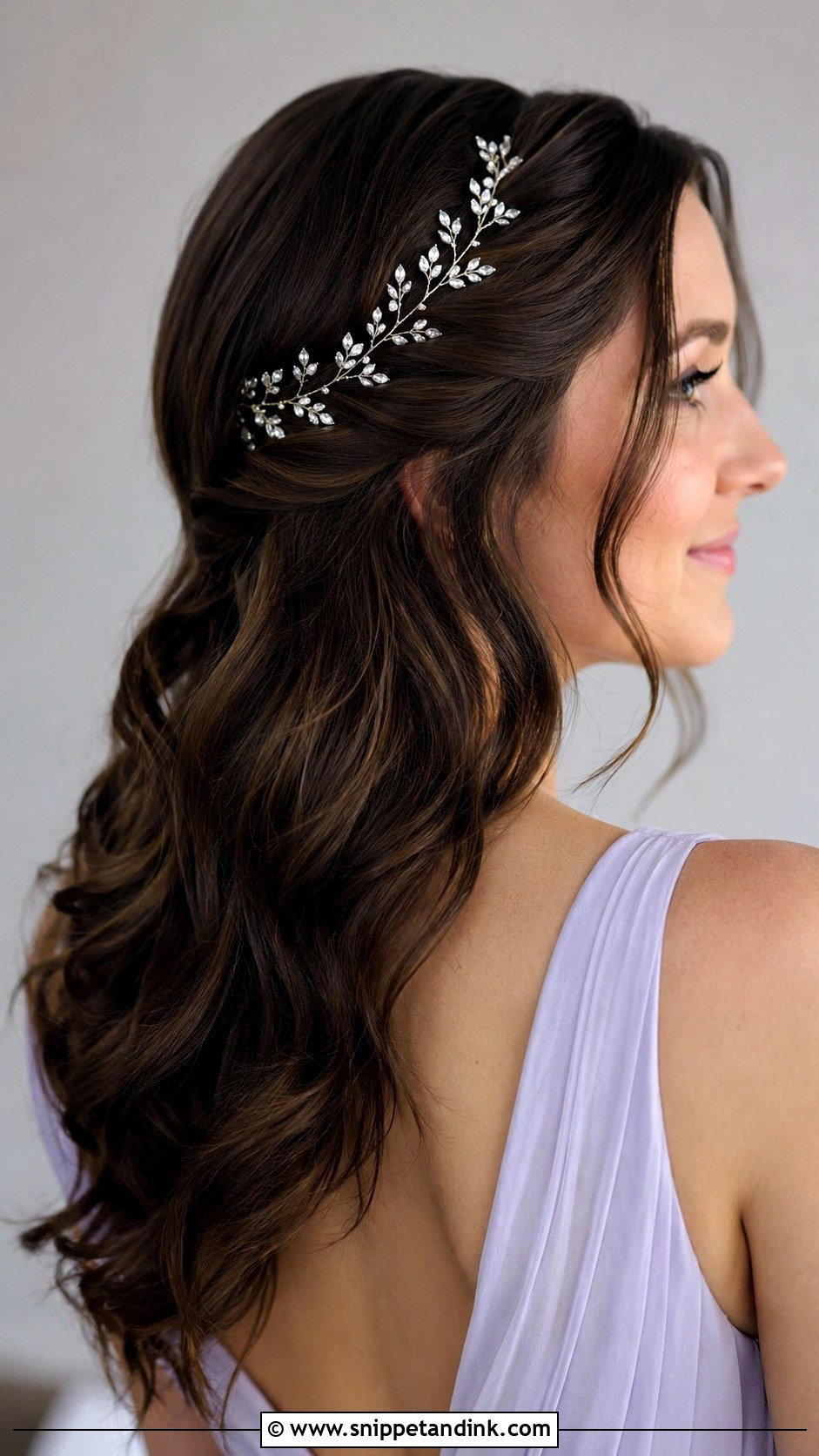 Hair Down Bridesmaid With Hair Vine - Snippet and Ink - 25 Hair Down Bridesmaid Styles