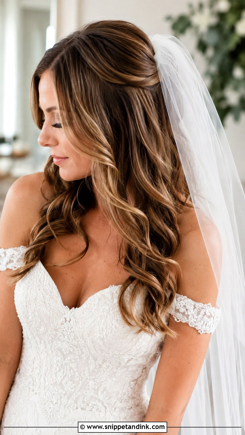 Hair Down With Veil Wedding Hair - Snippet and Ink - 20 Down Do Wedding Hair Ideas