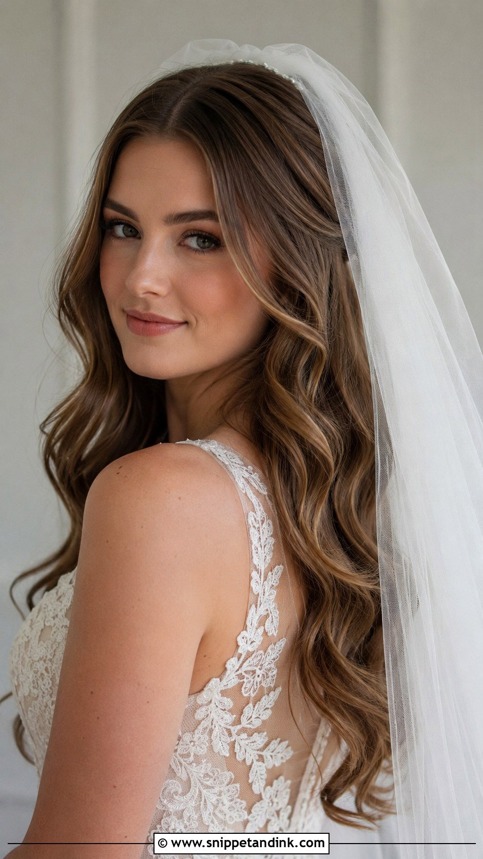 Hair Down With Veil for Brides - Snippet and Ink - 25 Wedding Hair Inspiration Ideas