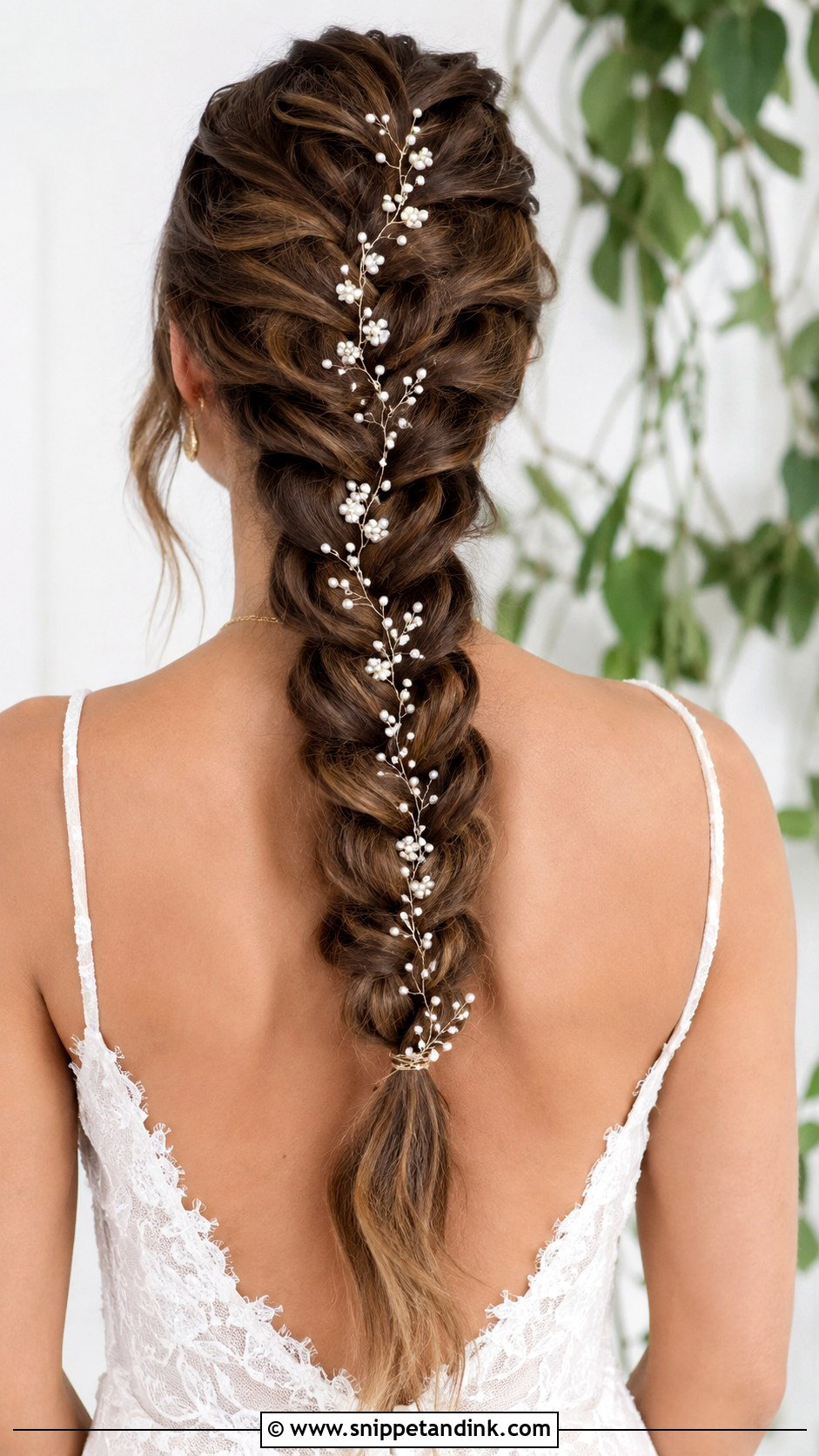 Hair Vine With Dutch Braid - Snippet and Ink - 20 Bridal Hair Vine Ideas