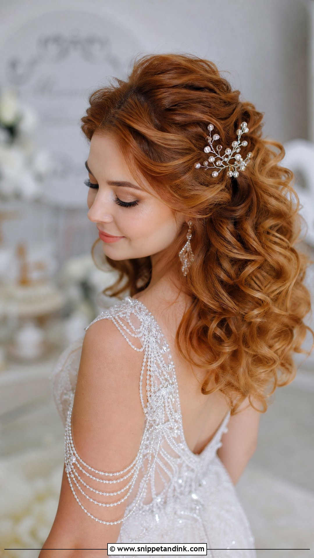 Halboffene Brautfrisur Mit Locken - Snippet and Ink - 30 Brautfrisur Halboffen Mittellang Ideas