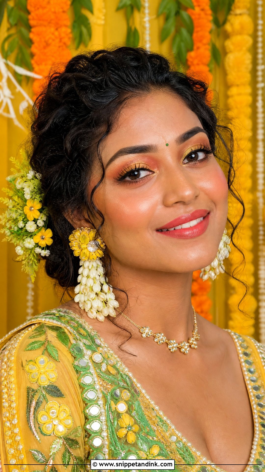 Haldi And Mehndi Bridal Makeup - Snippet and Ink - 20 Indian Wedding Bride Makeup Looks
