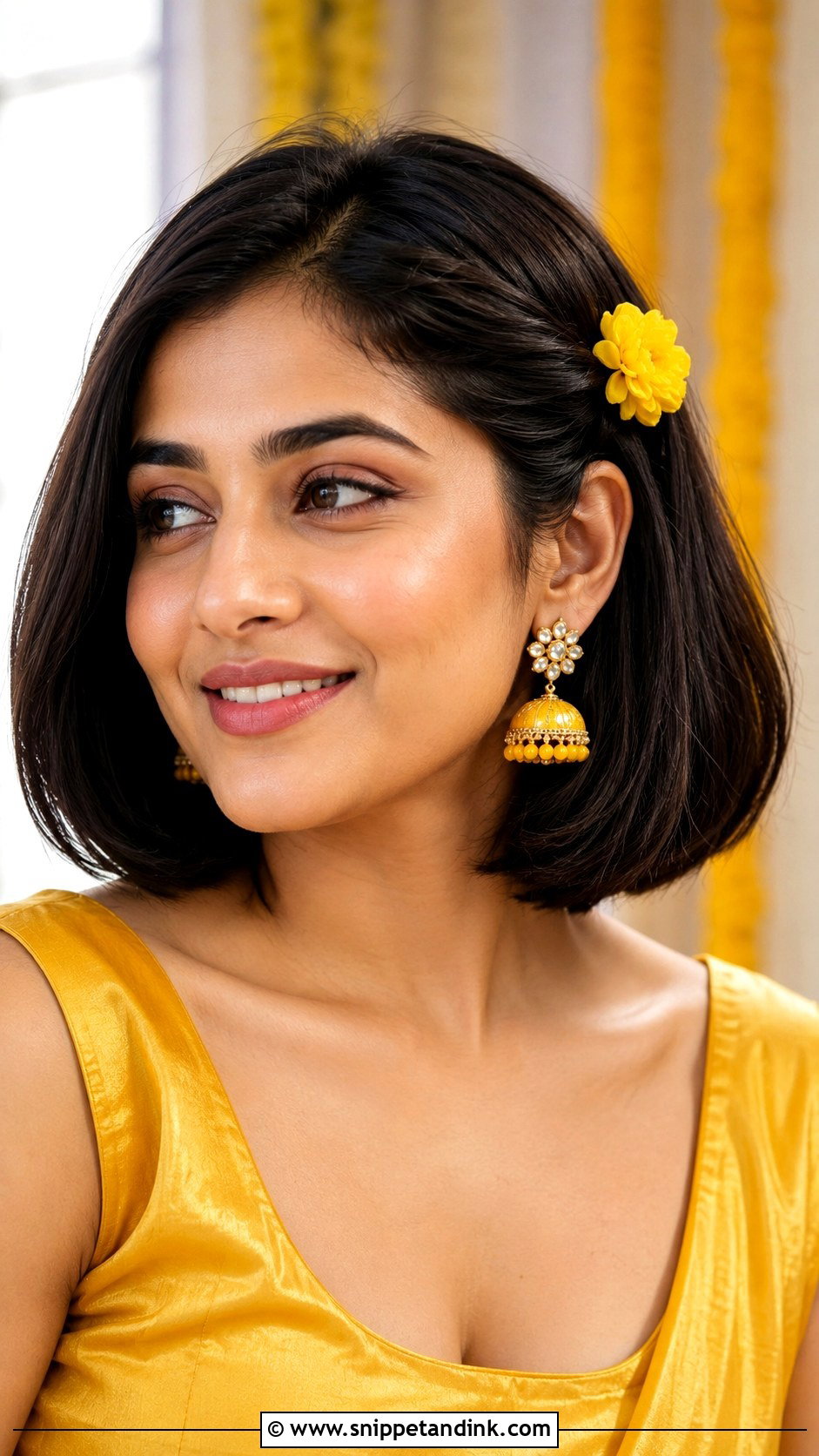 Haldi Bob Hairstyle For Bridesmaid - Snippet and Ink - 30 Haldi Hairstyles for Bridesmaid