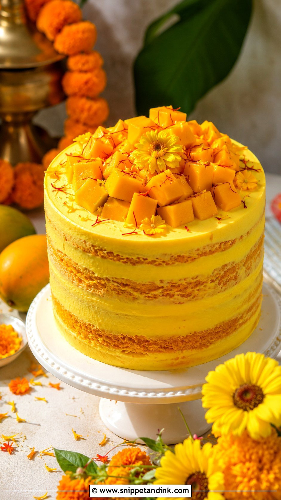Haldi Cake With Mango Flavor - Snippet and Ink - 20 Haldi Cake Ideas