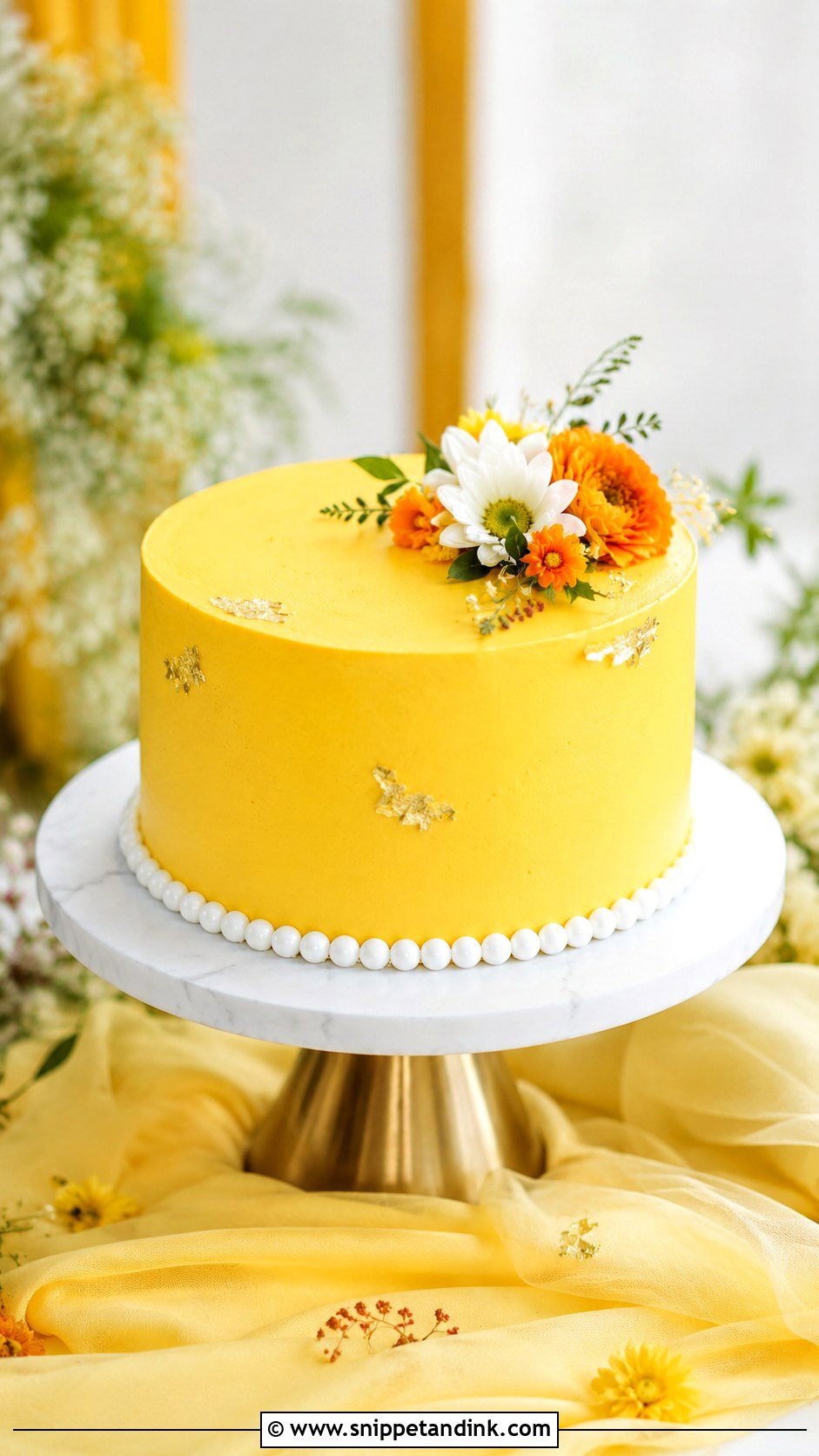 Haldi Cake With Ombre Yellow Layers - Snippet and Ink - 20 Haldi Cake Ideas