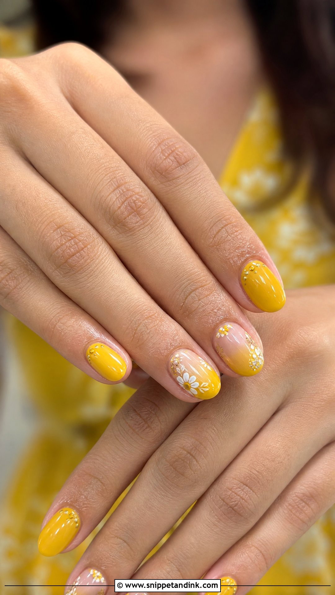 Haldi Ceremony Yellow Nails - Snippet and Ink - 25 Indian Wedding Nail Art Designs