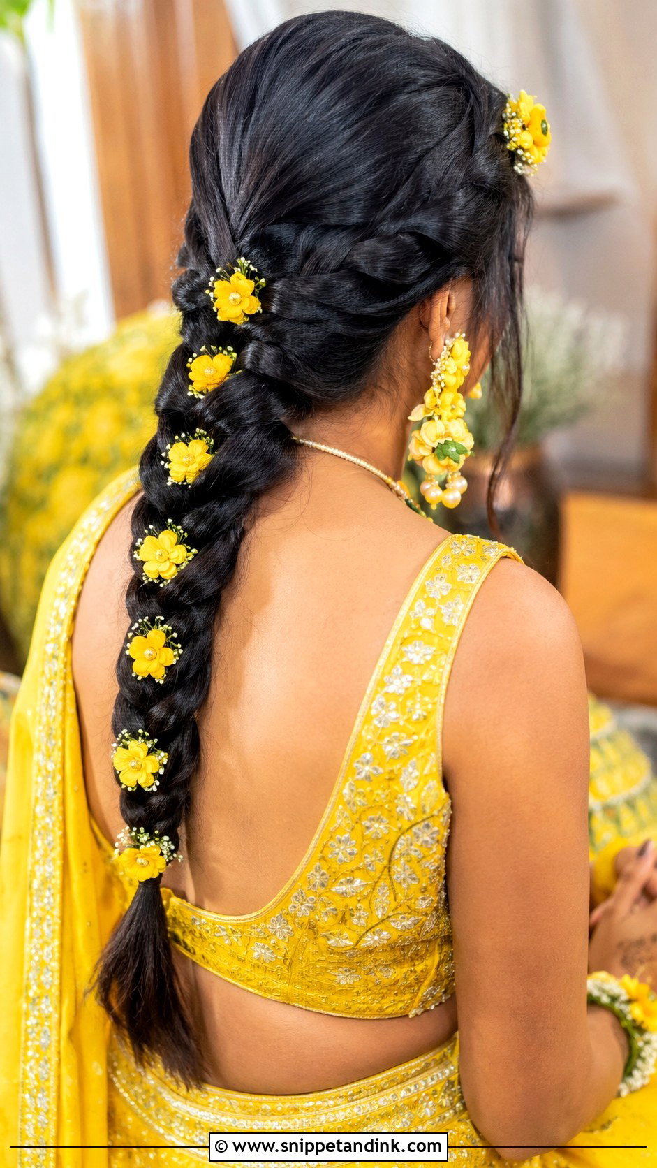 Haldi Dutch Braid For Bride - Snippet and Ink - 35 Haldi Hairstyles for Bride
