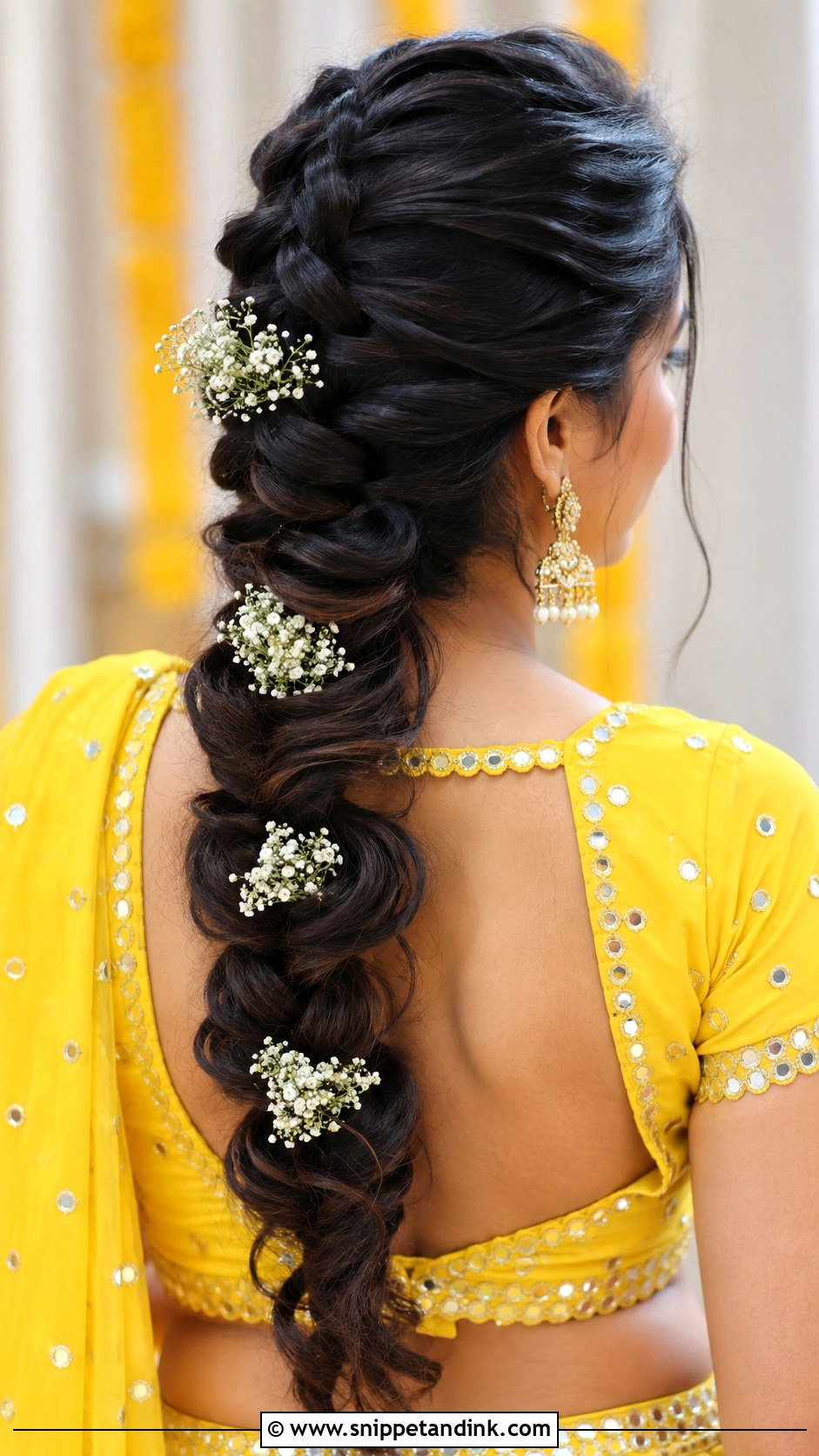 Haldi Dutch Braid For Bridesmaid - Snippet and Ink - 30 Haldi Hairstyles for Bridesmaid