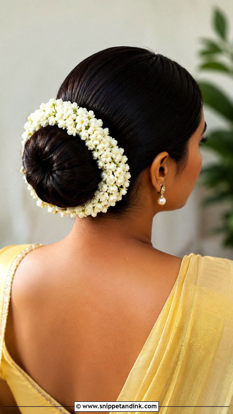 Haldi Gajra Bun For Bridesmaid - Snippet and Ink - 30 Haldi Hairstyles for Bridesmaid