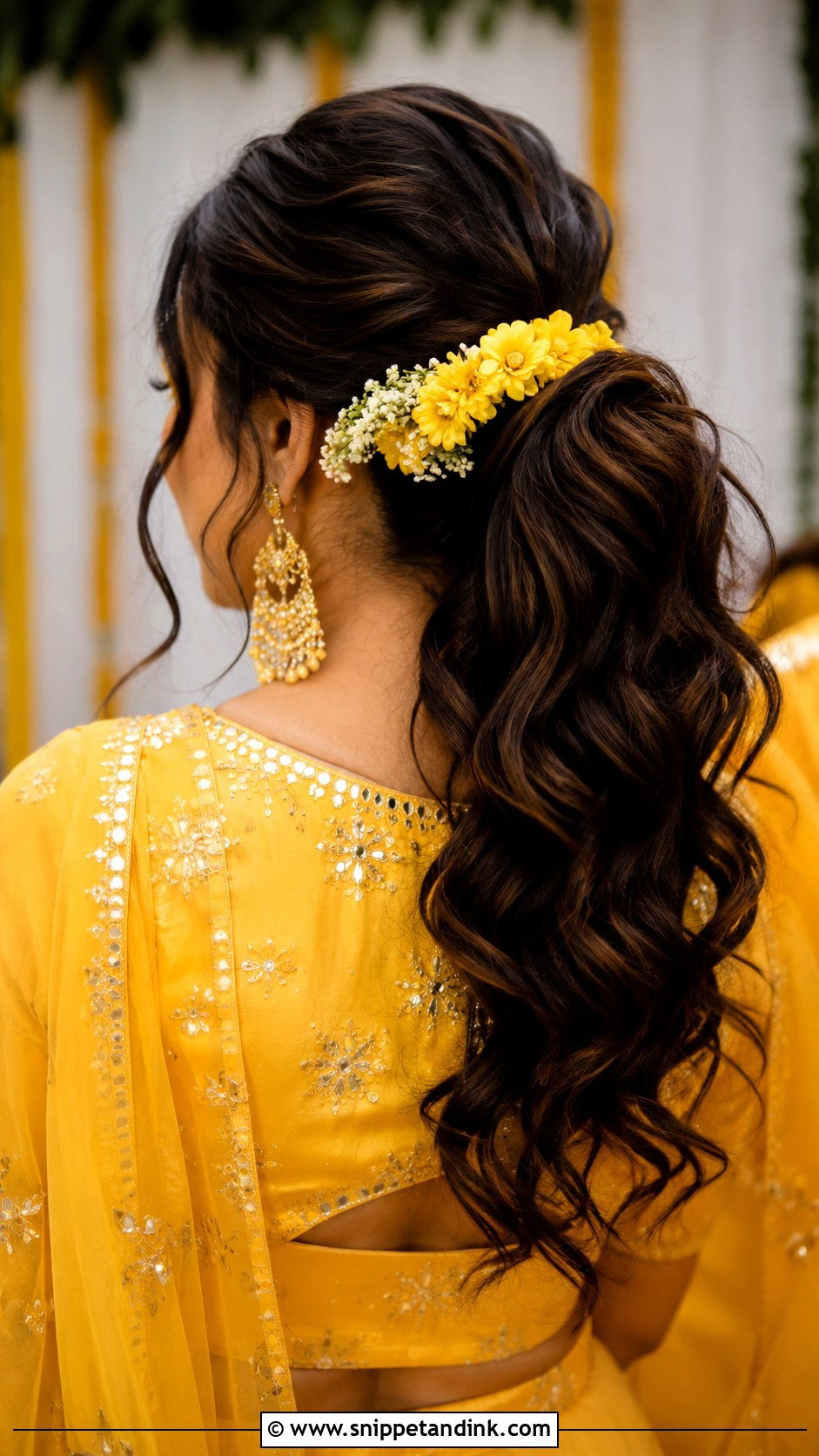 Haldi Half Up Half Down For Bridesmaid - Snippet and Ink - 30 Haldi Hairstyles for Bridesmaid