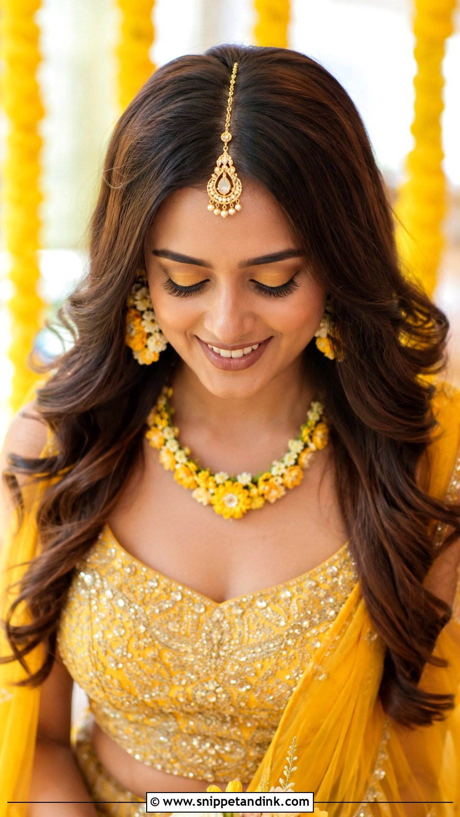 Haldi Maang Tikka Hairstyle For Bridesmaid - Snippet and Ink - 30 Haldi Hairstyles for Bridesmaid