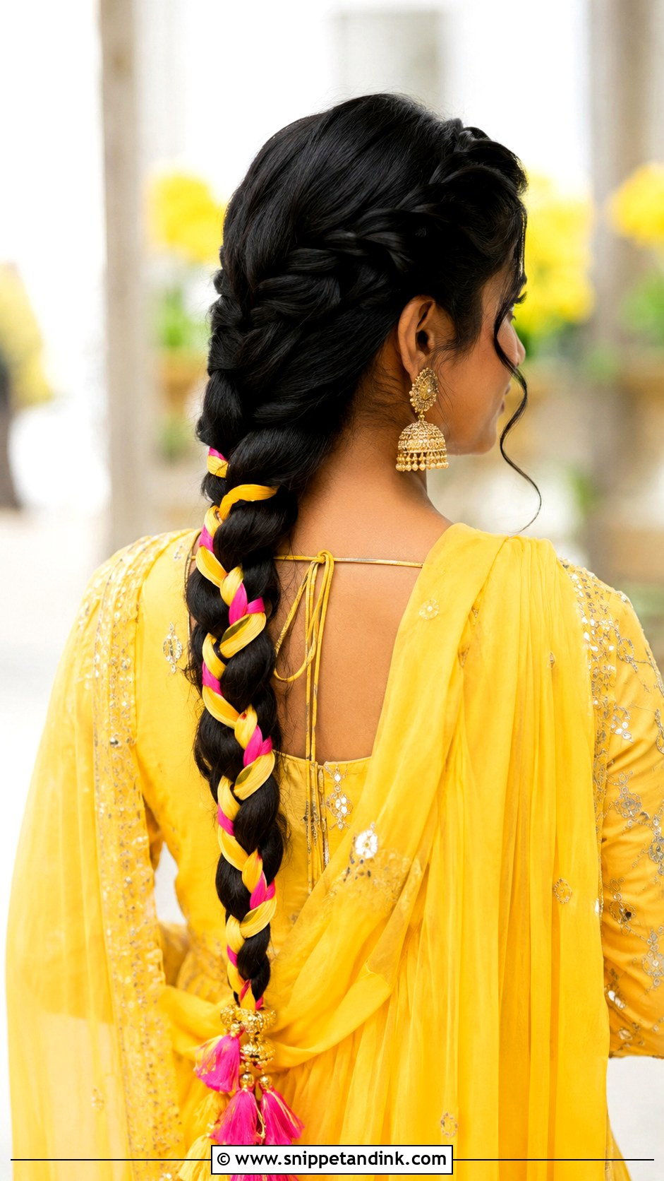Haldi Parandi Braid For Bridesmaid - Snippet and Ink - 30 Haldi Hairstyles for Bridesmaid