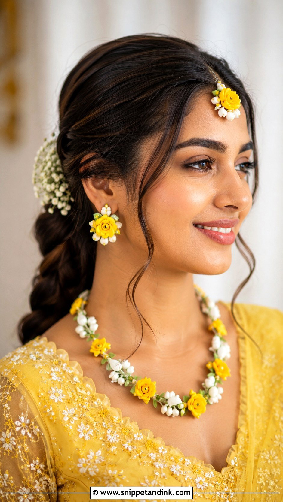 Haldi Simple Hairstyle For Bride - Snippet and Ink - 35 Haldi Hairstyles for Bride