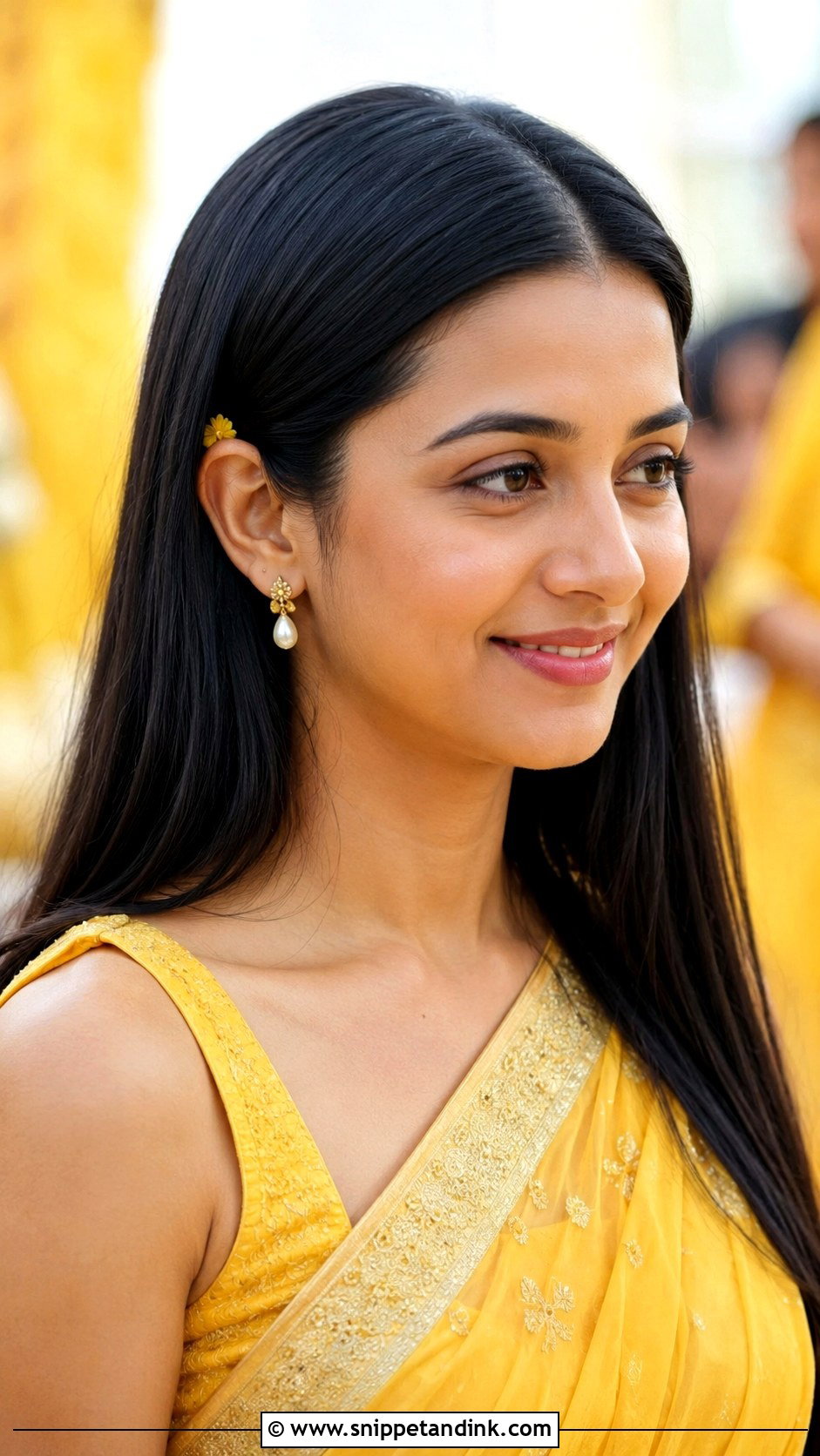 Haldi Straight Hair For Bridesmaid - Snippet and Ink - 30 Haldi Hairstyles for Bridesmaid