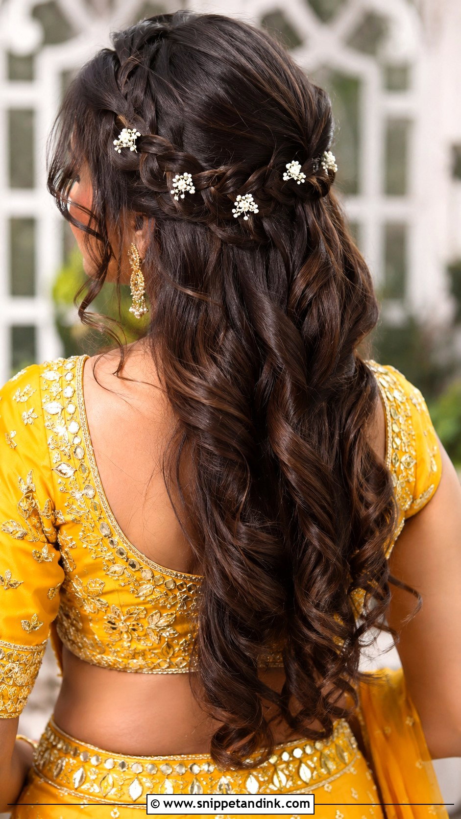 Haldi Waterfall Braid For Bridesmaid - Snippet and Ink - 30 Haldi Hairstyles for Bridesmaid