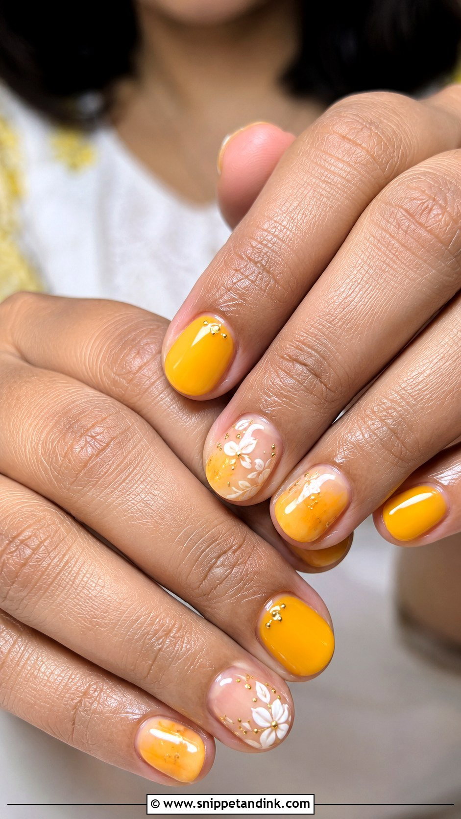 Haldi Yellow Indian Wedding Nails - Snippet and Ink - 20 Indian Wedding Nails Design