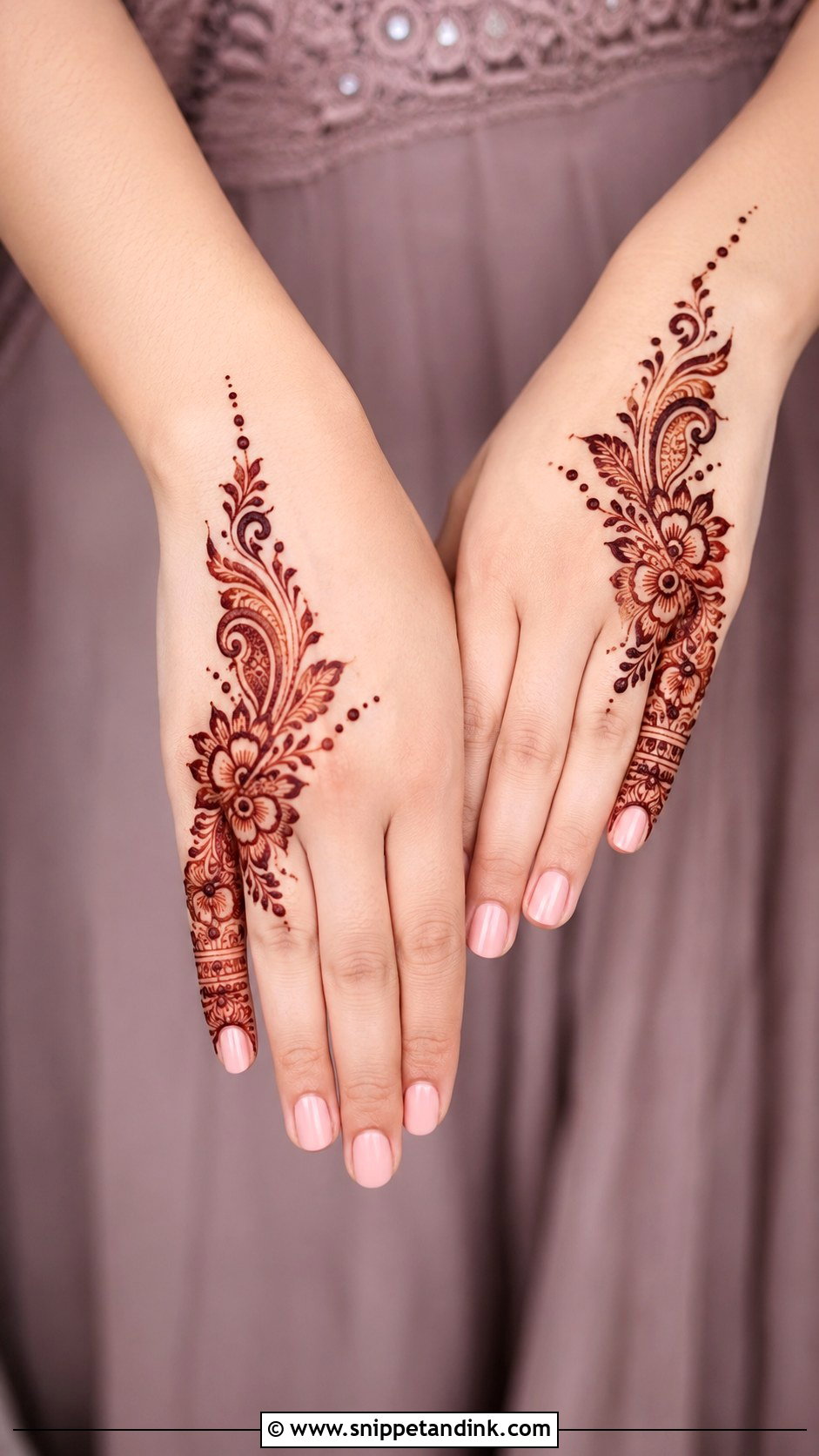 Half Back Hand Mehndi Design - Snippet and Ink - 35 Simple Beautiful Back Hand Mehndi Designs