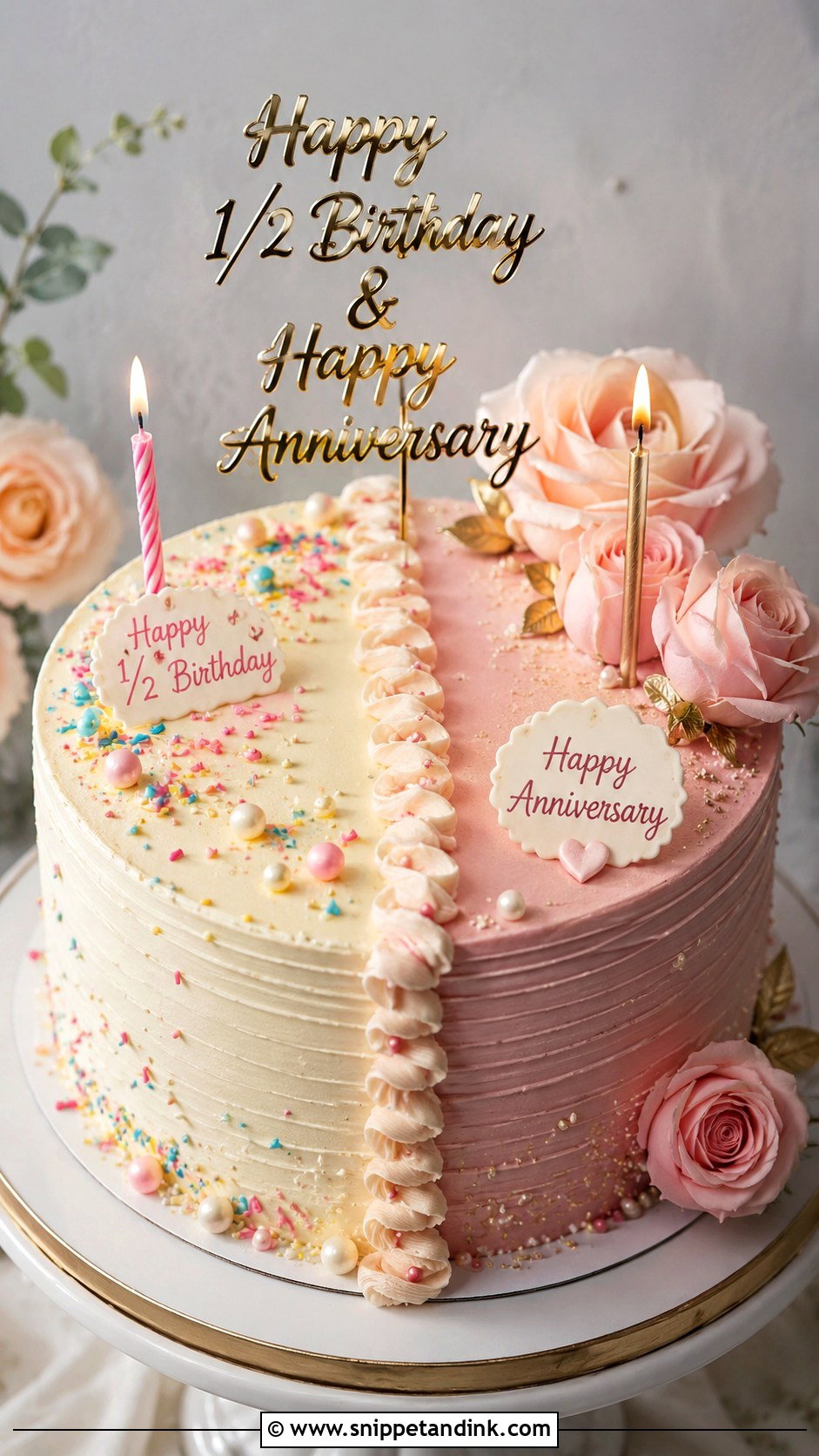 Half Birthday Half Anniversary Cake - Snippet and Ink - 20 Anniversary and Birthday Cake Combined Ideas
