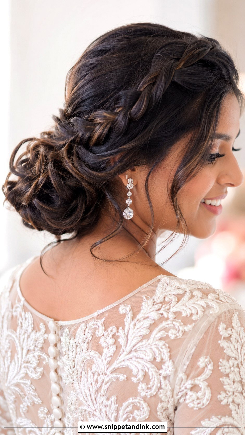 Half Braided Bridal Updo - Snippet and Ink - 20 Brides Updo Hairstyles